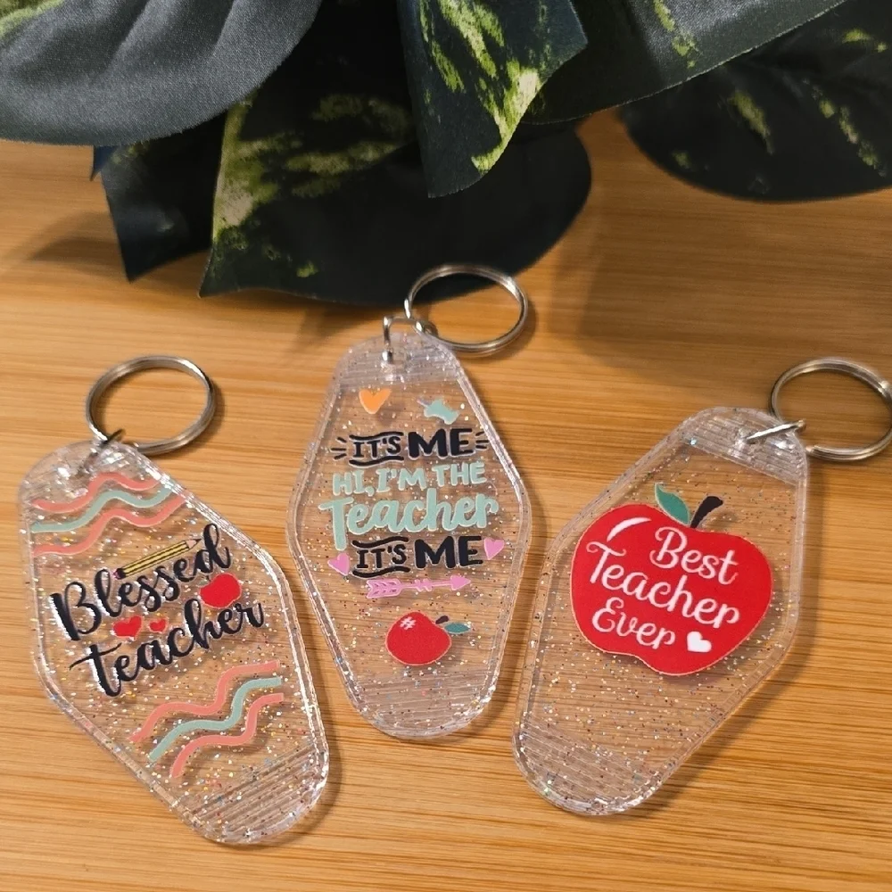 Teacher Keychain Set with Fun Designs
